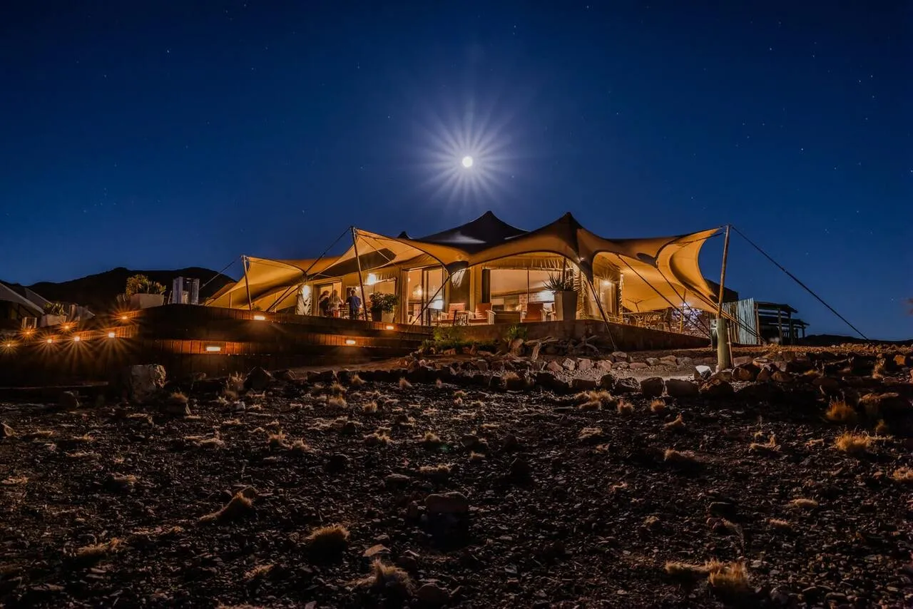 Glamping in the evening
