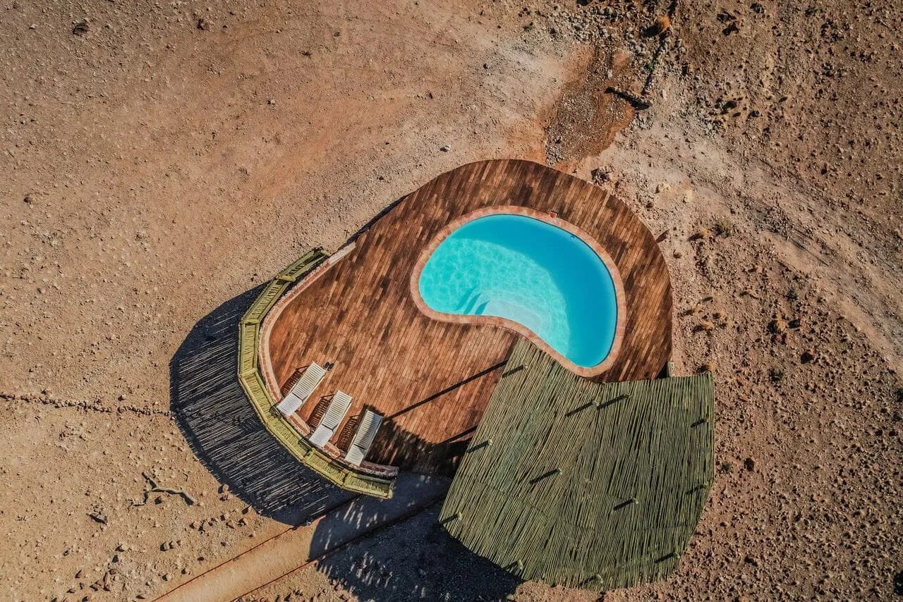 Relacing by the desert pool